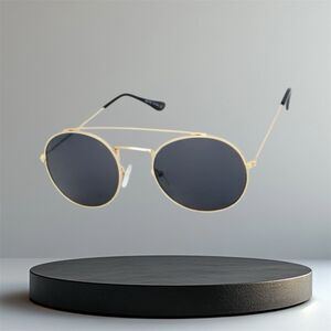 Kiss Double Bridge Unisex Adults Gold Sunglasses UV400 Model AB162